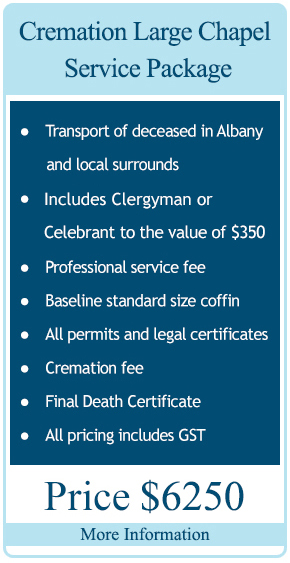 Cremation Large Chapel Service Package $5950